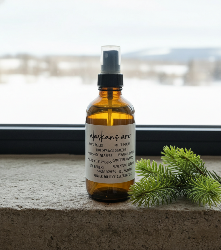 ALASKANS ARE: COCONUT WAX CANDLE, BEESWAX LOTION, LINEN SPRAY