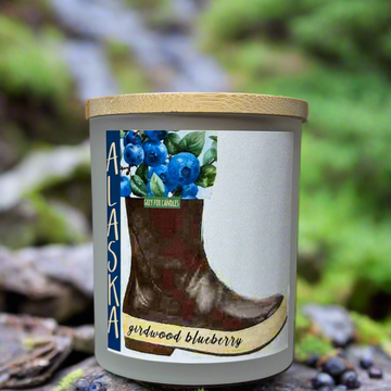 girdwood blueberry, made in alaska, grey fox candles, blueberry candle, top seller, girdwood, alaska