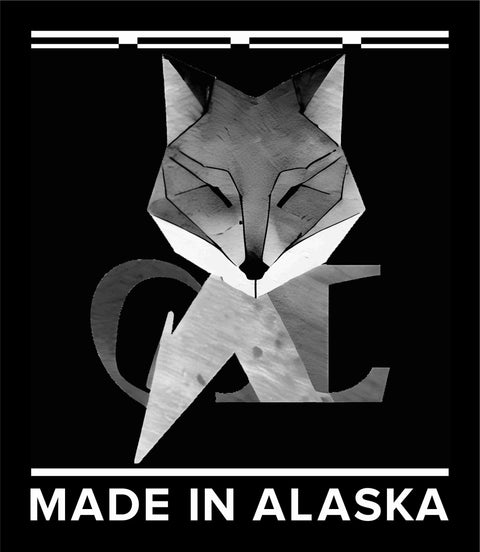 made in alaska, grey fox candles logo