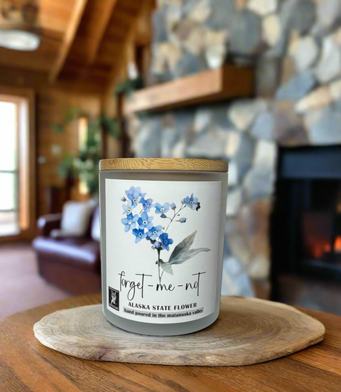 FORGET-ME-NOT [ALASKA STATE FLOWER] COCONUT WAX CANDLE