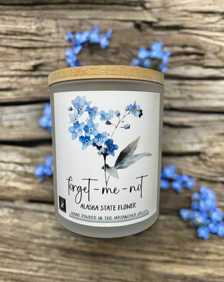 FORGET-ME-NOT [ALASKA STATE FLOWER] COCONUT WAX CANDLE