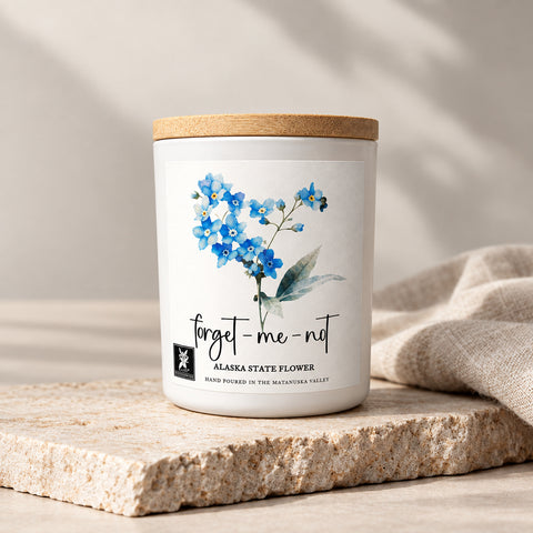FORGET-ME-NOT ALASKA STATE FLOWER COCONUT WAX CANDLE