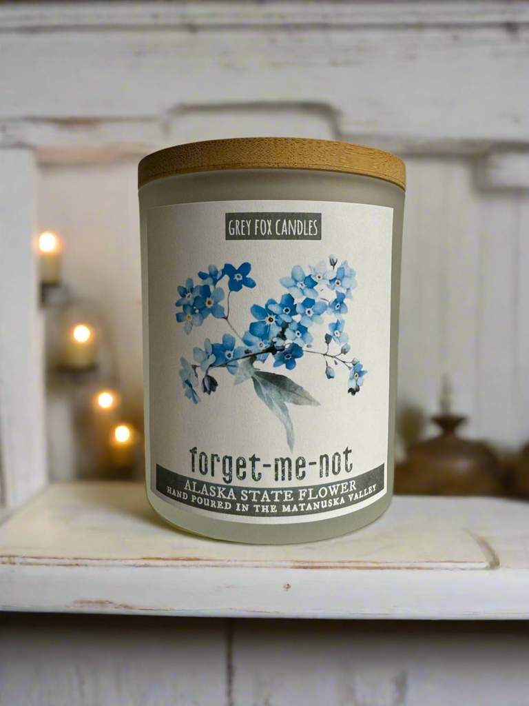 FORGET-ME-NOT [ALASKA STATE FLOWER] COCONUT WAX CANDLE