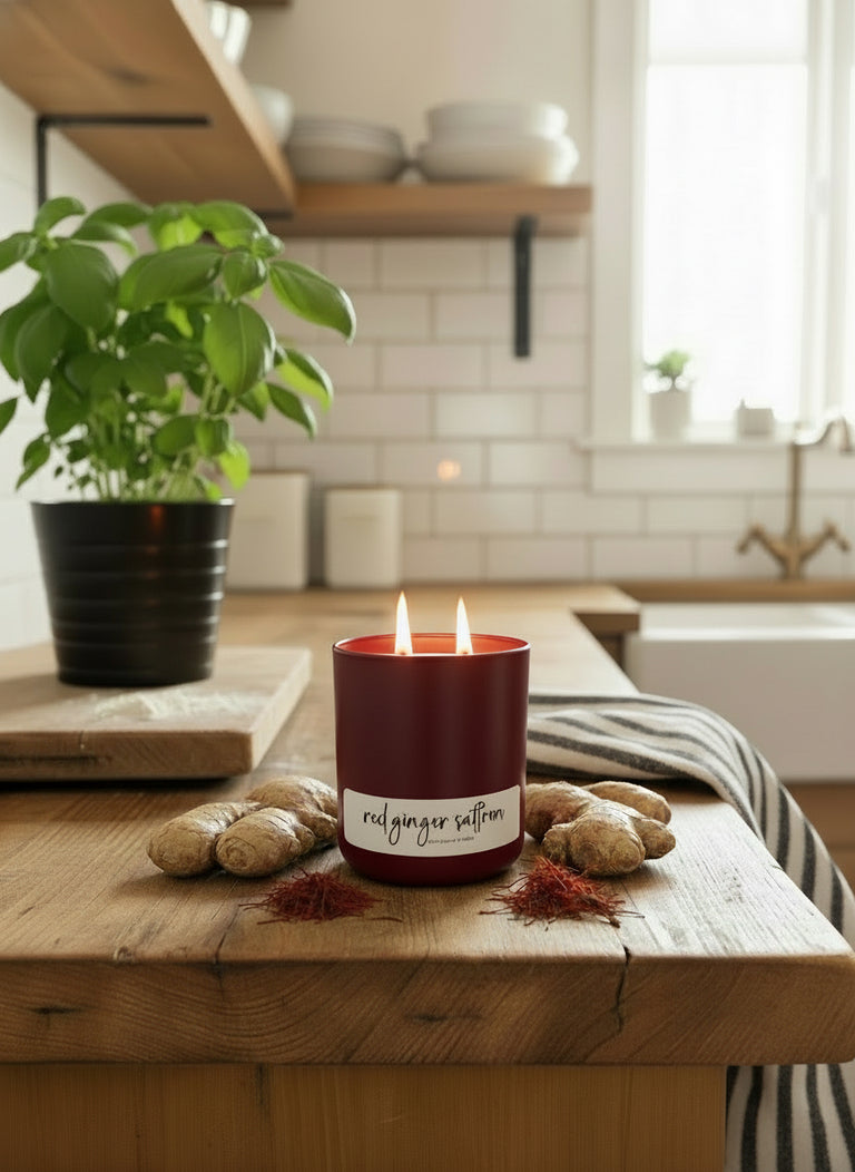RED GINGER SAFFRON COCONUT WAX CANDLE - LIMITED EDITION!