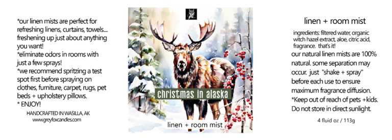 CHRISTMAS IN ALASKA LINEN SPRAY + ROOM MIST