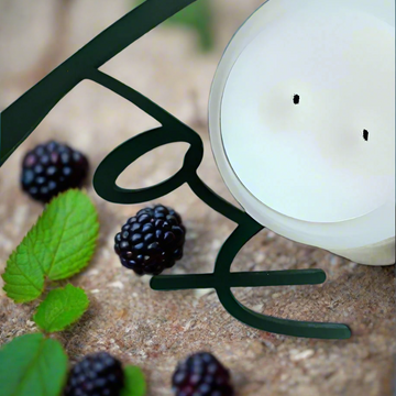 blackberry bourbon candle, two cotton wicks, made in alaska, grey fox candles, alaska candle company