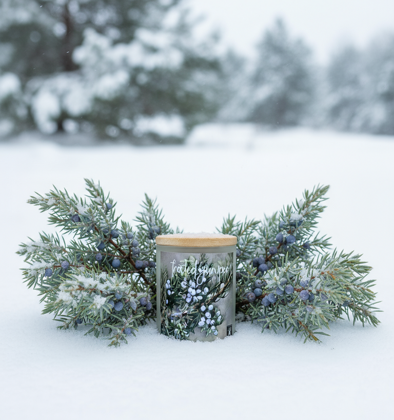 FROSTED JUNIPER COCONUT WAX CANDLE