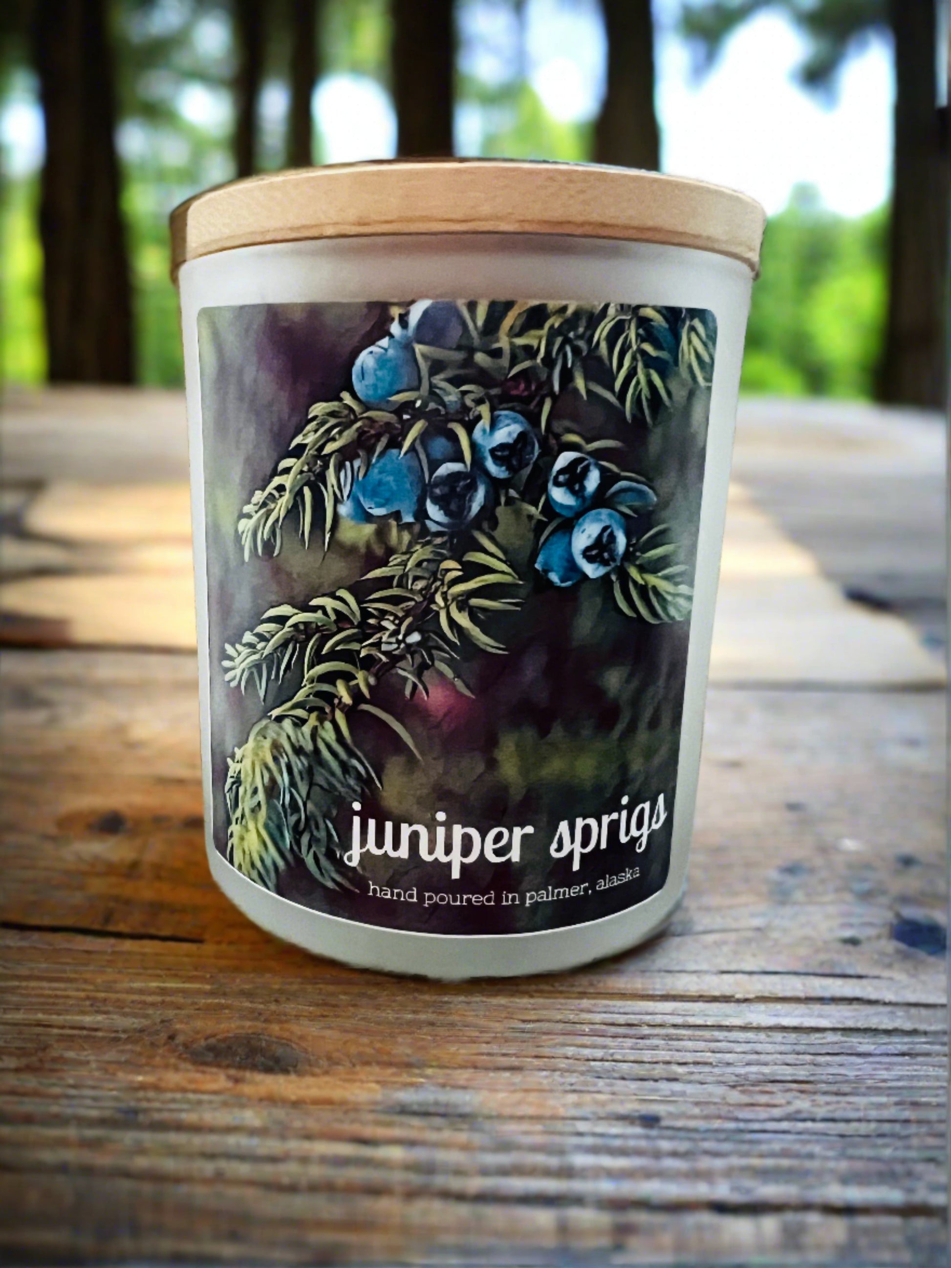 juniper sprigs candle, grey fox candle