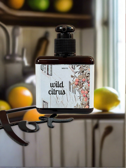 wild citrus premium beeswax lotion, grey fox candles