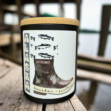 BOURBON + LEATHER WATER BOOT CANDLE