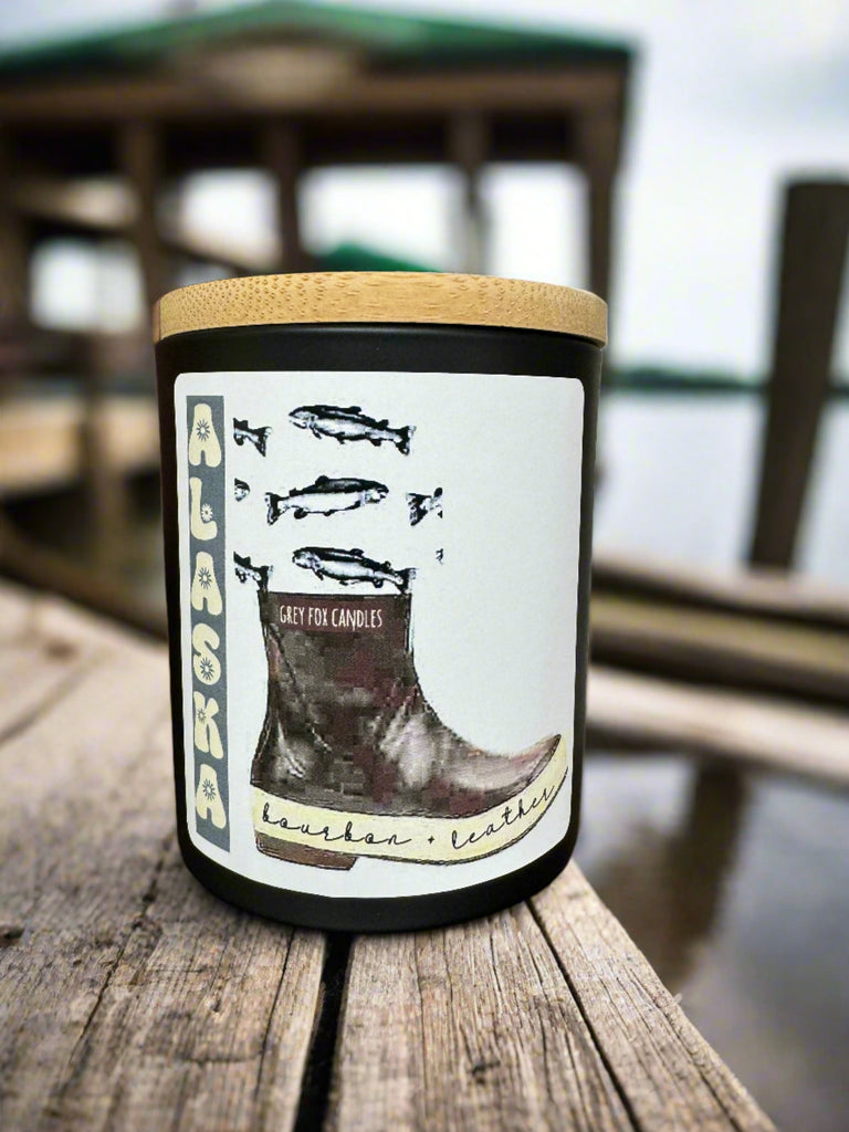 BOURBON + LEATHER WATER BOOT CANDLE